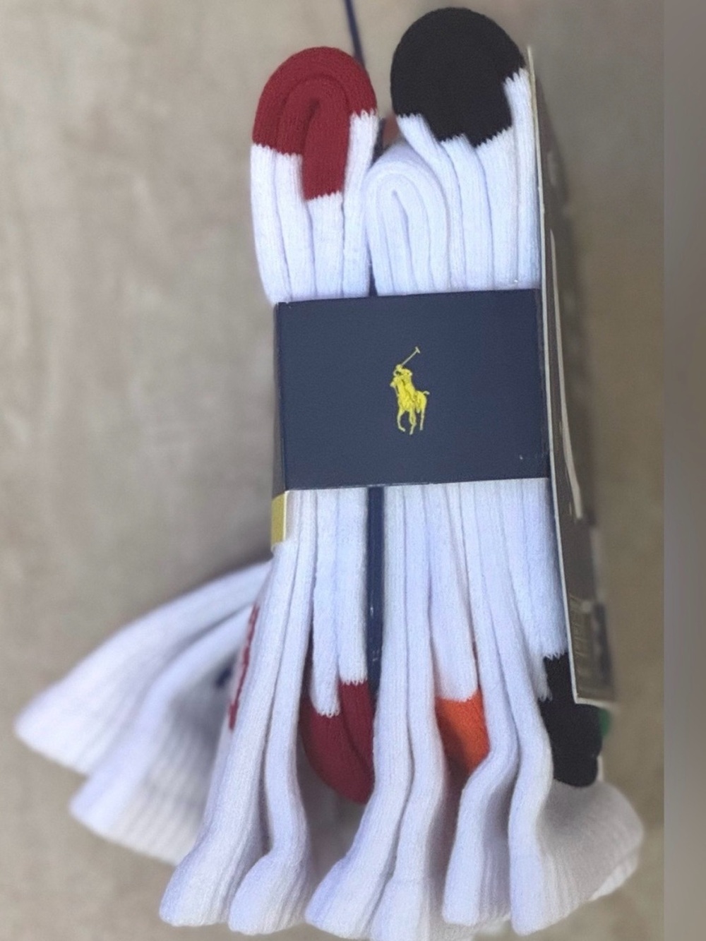 Polo Ralph Lauren Logo Athletic Crew Sock 6-Pack - Picture 8 of 9